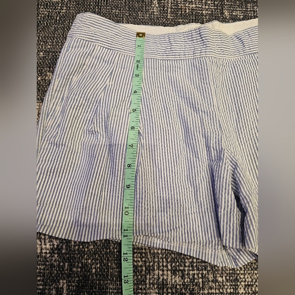 J.Crew Pleated Short in Stripe Women’s Size 6 Blue & White 100% Cotton - Picture 7 of 7